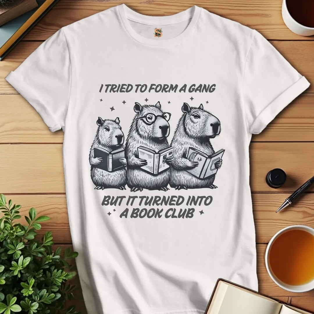 Capybara Book Gang T-Shirt
