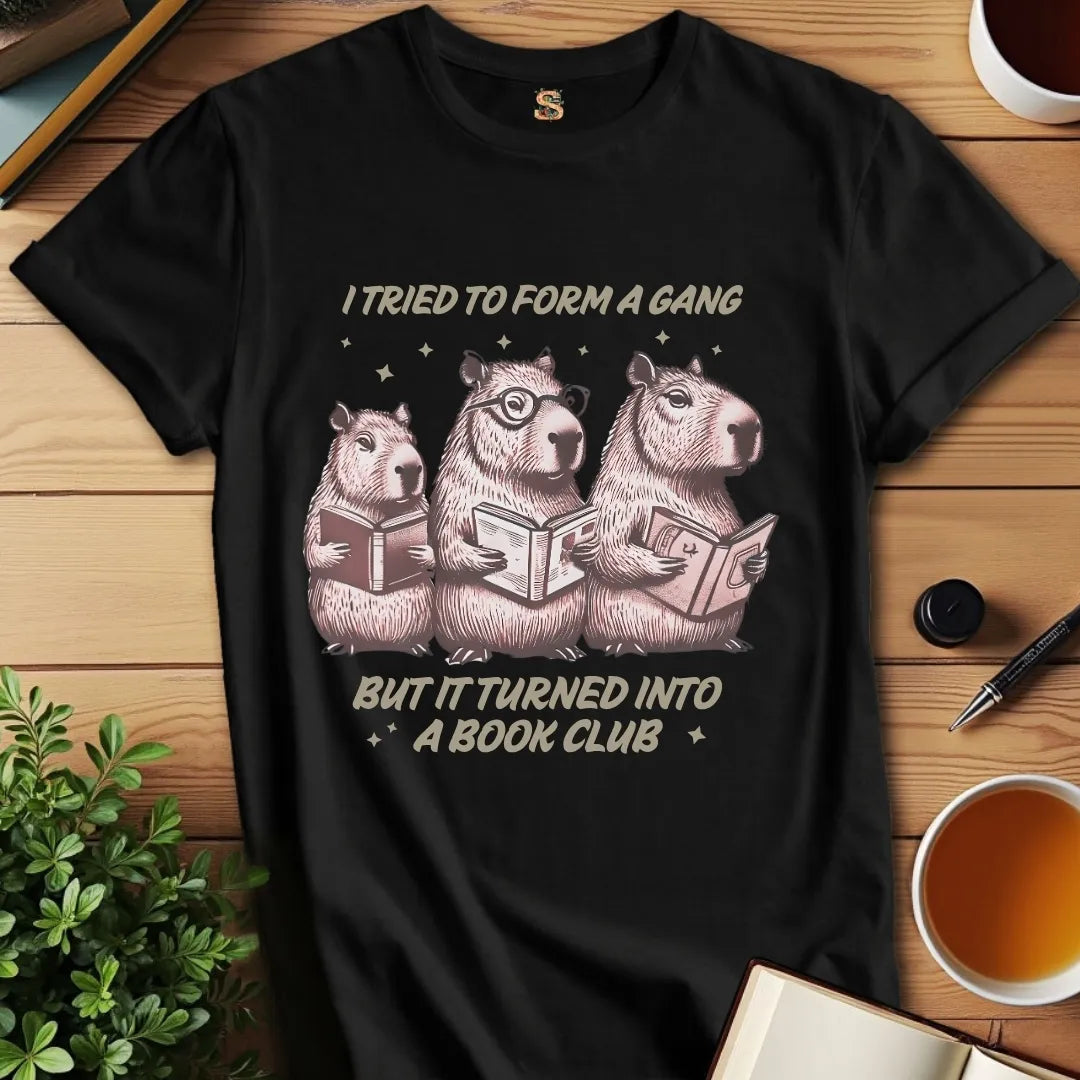 Capybara Book Gang T-Shirt