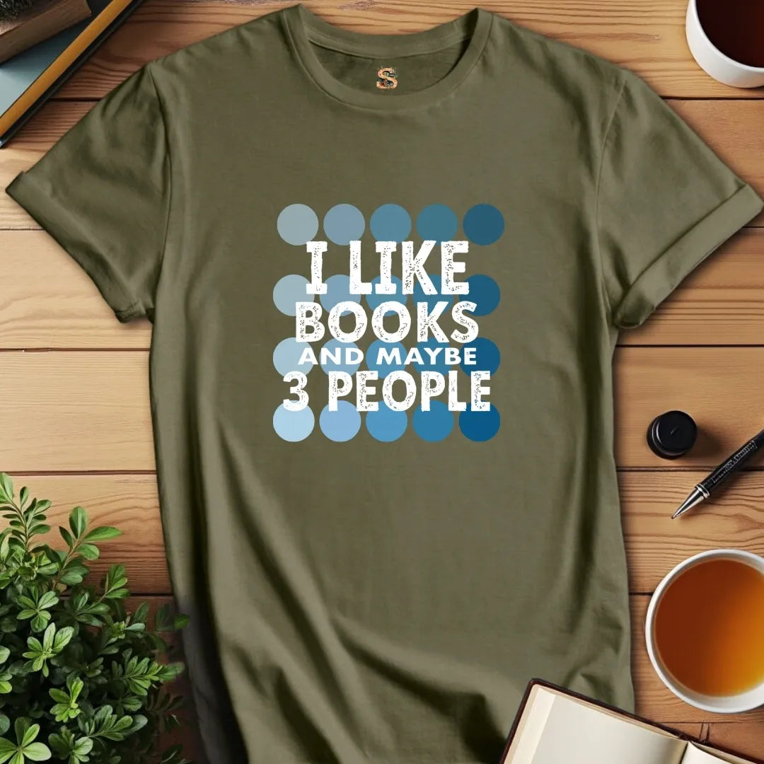 Books and 3 People T-Shirt