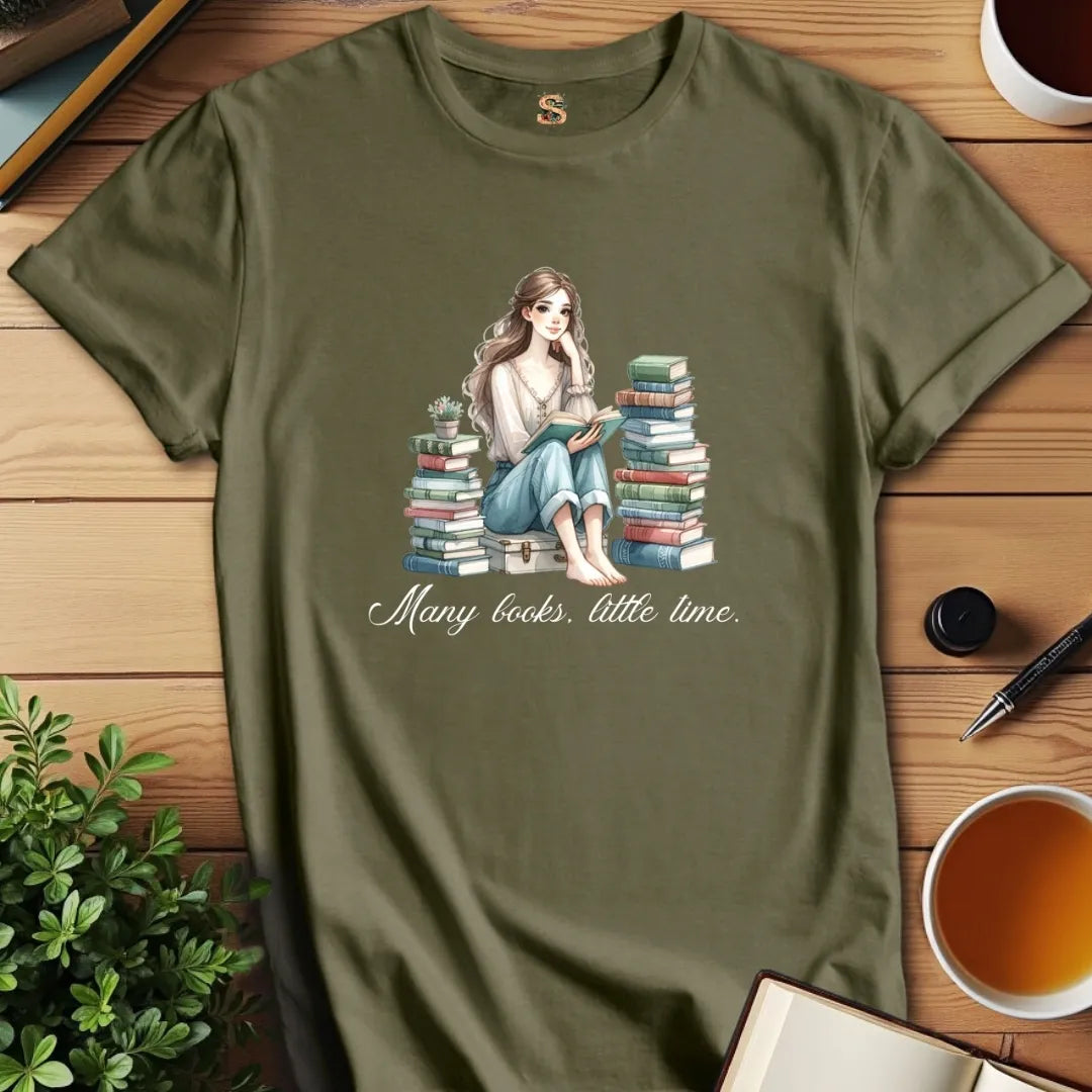 Many Books Little Time T-Shirt