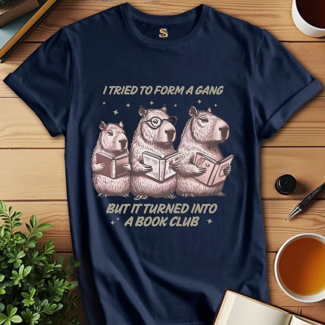 Capybara Book Gang T-Shirt